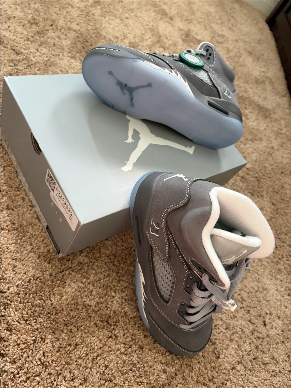 Jordan🔥NEW Kids' Grey Retro Basketball Sneakers with Tags from Stock X - Picture 3 of 5